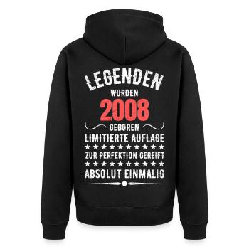 Édition Limitée 2007 18ème Cadeau d’Anniversaire - Veste à capuche bio Premium Unisexe - noir - Dos - Nico (187cm)