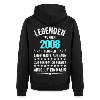 Édition Limitée 2007 18ème Cadeau d’Anniversaire - Veste à capuche bio Premium Unisexe - noir - Dos - Nico (187cm)