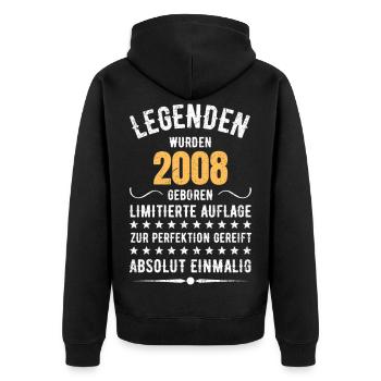 Limited Edition 2007 18th Birthday Gift - Unisex Premium Organic Zip Hoodie - black - Back - Nico (187cm)