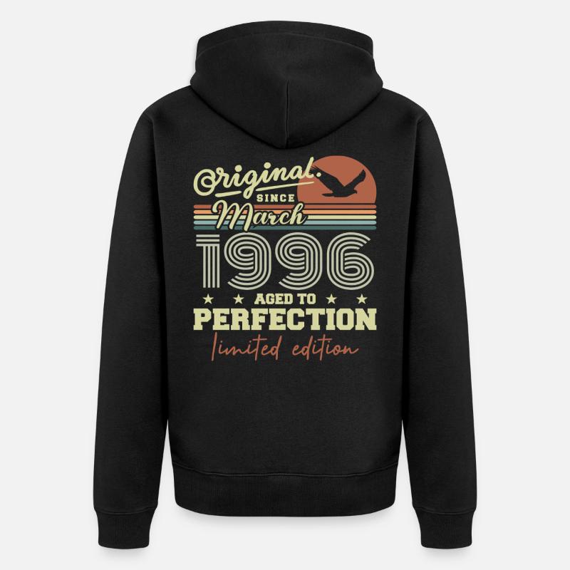 Anniversaire Mars 1996 - Veste à capuche bio Premium Unisexe - noir