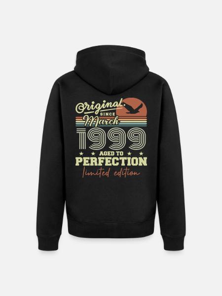 Birthday March 1999 - Unisex Premium Organic Zip Hoodie - black