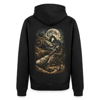 Humour gothique de cimetière - Veste à capuche bio Premium Unisexe - noir - Dos - Nico (187cm)