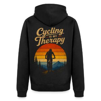 Funny Bike Lover Bicycling Outdoors Cycling - Unisex Premium Bio Zip Hoodie - Schwarz - Hinten - Nico (187cm)