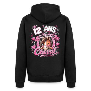 Hello Twelve 12 Ans Est 2014 Anniversaire - Veste à capuche bio Premium Unisexe - noir - Dos - Nico (187cm)