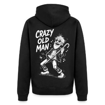 Cadeau de vieil retraité Vieil homme fou drôle - Veste à capuche bio Premium Unisexe - noir - Dos - Nico (187cm)