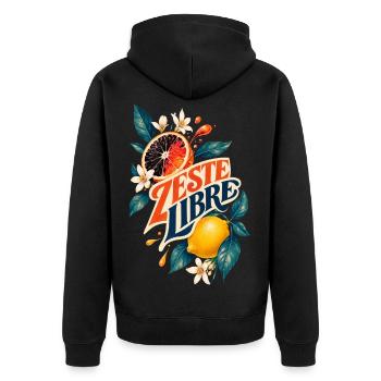 Zeste Libre Citrus Florilège - Veste à capuche bio Premium Unisexe - noir - Dos - Nico (187cm)