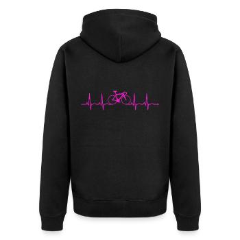 Bicycle gift cyclist road bike MTB BMX Fixie - Unisex Premium Organic Zip Hoodie - black - Back - Nico (187cm)
