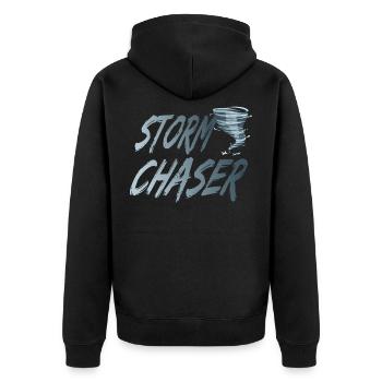 Storm cyclone for a storm chaser - Unisex Premium Organic Zip Hoodie - black - Back - Nico (187cm)