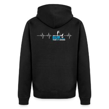 SUP Avec chien - Stand Up Paddling Cadeau - Veste à capuche bio Premium Unisexe - noir - Dos - Nico (187cm)