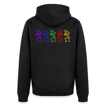Tampon à 5 bâtons de couleur arc-en-ciel - Veste à capuche bio Premium Unisexe - noir - Dos - Nico (187cm)