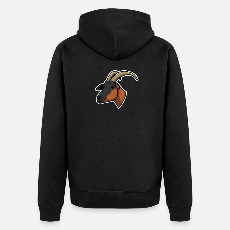 Chèvre, chèvre, dessin animé, dessin, idée cadeau - Veste à capuche bio Premium Unisexe - noir
