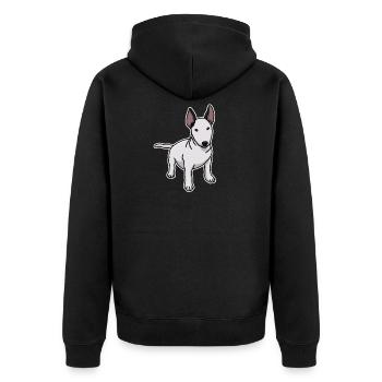 Bull Terrier, Dog, , Dog Owner, Comic - Unisex Premium Organic Zip Hoodie - black - Back - Nico (187cm)