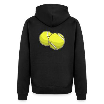 Two tennis balls, tennis, game, gift idea - Unisex Premium Organic Zip Hoodie - black - Back - Nico (187cm)