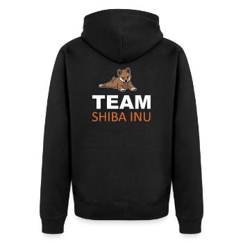 Team Shiba Inu, dog, - Unisex Premium Organic Zip Hoodie - black - Back - Nico (187cm)