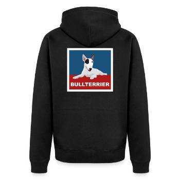 Bull Terrier, dog, drawing, fighting dog - Unisex Premium Organic Zip Hoodie - black - Back - Nico (187cm)