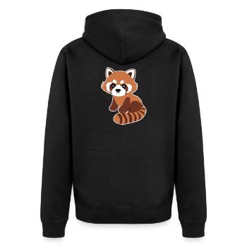 Roter Panda, Tier, Zeichnung, süß, Geschenkidee - Veste à capuche bio Premium Unisexe - noir - Dos - Nico (187cm)