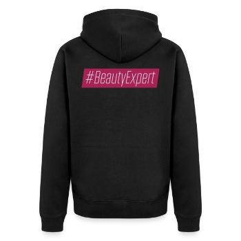 Beauty expert - Unisex Premium Organic Zip Hoodie - black - Back - Nico (187cm)