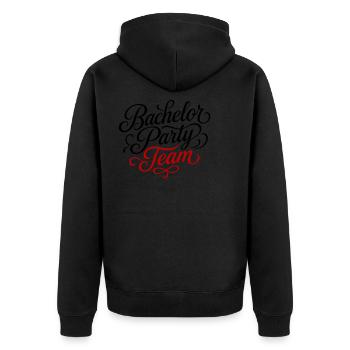Bachelor Party Team - Unisex Premium Organic Zip Hoodie - black - Back - Nico (187cm)