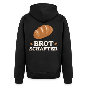 Brot Bäcker Bäckerei Bäckerin Spruch - Unisex Premium Bio Zip Hoodie - Schwarz - Hinten - Nico (187cm)