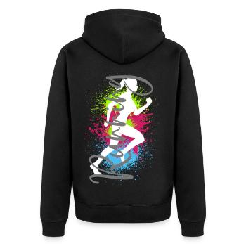 Course à pied Sports Jogger Femme Course Jogging Course à pied - Veste à capuche bio Premium Unisexe - noir - Dos - Nico (187cm)