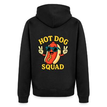 Hot Dog Squad Hot Dog Stand Team Hotdog Crew - Unisex Premium Bio Zip Hoodie - Schwarz - Hinten - Nico (187cm)