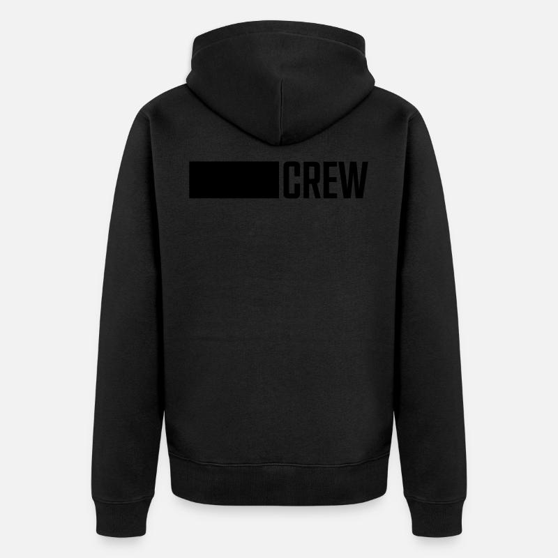 crew - Unisex Premium Organic Zip Hoodie - black