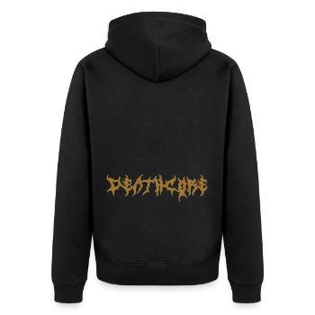 Deathcore - Unisex Premium Bio Zip Hoodie - Schwarz - Hinten - Nico (187cm)