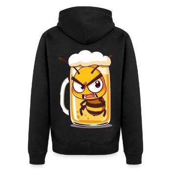 Bee in a beer glass - Unisex Premium Organic Zip Hoodie - black - Back - Nico (187cm)