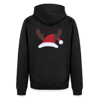 Chapeau de noël père noël bois - Veste à capuche bio Premium Unisexe - noir - Dos - Nico (187cm)
