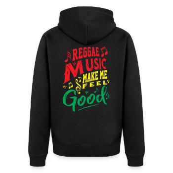 La musique reggae me fait me sentir bien - Veste à capuche bio Premium Unisexe - noir - Dos - Nico (187cm)