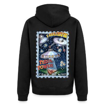 Message extraterrestre - Veste à capuche bio Premium Unisexe - noir - Dos - Nico (187cm)