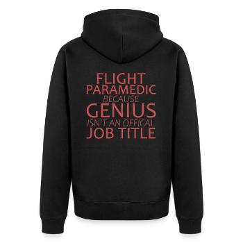 Flight Paramedic Genius Luftrettung - Unisex Premium Bio Zip Hoodie - Schwarz - Hinten - Nico (187cm)
