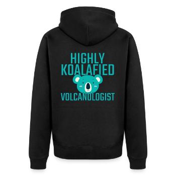 Volcanologist Koalafied Volcanology - Unisex Premium Organic Zip Hoodie - black - Back - Nico (187cm)