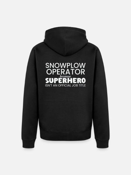 Snowplow Operator Superhero - Unisex Premium Organic Zip Hoodie - black