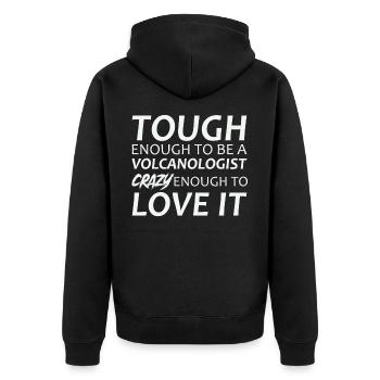 Volcanologist crazy Volcanology - Unisex Premium Organic Zip Hoodie - black - Back - Nico (187cm)