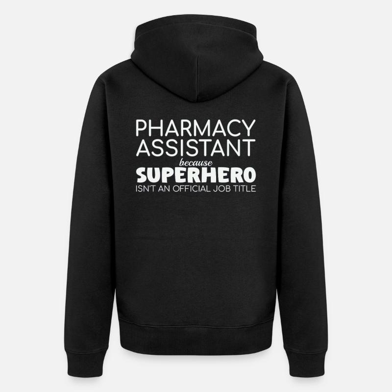 Pharmacy assistant Superhero - Unisex Premium Bio Zip Hoodie - Schwarz