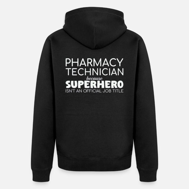 Technicien en pharmacie Super-héros - Veste à capuche bio Premium Unisexe - noir