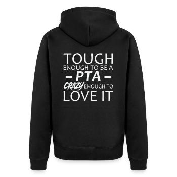 PTA Crazy Apotheke - Unisex Premium Bio Zip Hoodie - Schwarz - Hinten - Nico (187cm)
