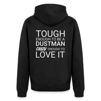 Dustman Crazy - Unisex Premium Bio Zip Hoodie - Schwarz - Hinten - Nico (187cm)