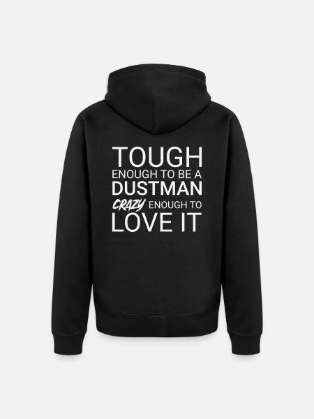 Dustman Crazy - Unisex Premium Organic Zip Hoodie - black