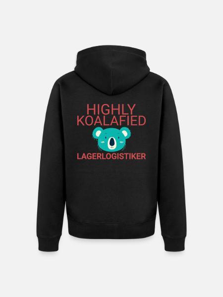 Lagerlogistiker Koalafied - Unisex Premium Bio Zip Hoodie - Schwarz