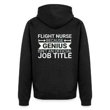 Flight Nurse Genius Luftrettung - Unisex Premium Bio Zip Hoodie - Schwarz - Hinten - Nico (187cm)