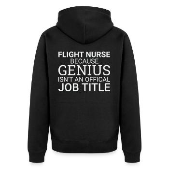 Flight Nurse Genius Luftrettung - Unisex Premium Bio Zip Hoodie - Schwarz - Hinten - Nico (187cm)