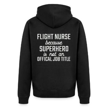 Flight Nurse Superhero Luftrettung - Unisex Premium Bio Zip Hoodie - Schwarz - Hinten - Nico (187cm)