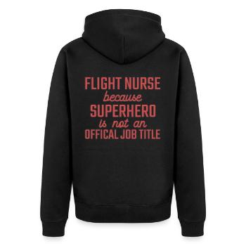 Flight Nurse Superhero Luftrettung - Unisex Premium Bio Zip Hoodie - Schwarz - Hinten - Nico (187cm)