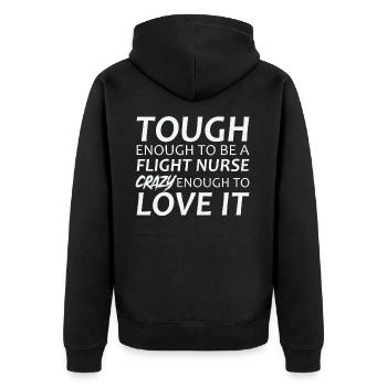 Flight Nurse Crazy Luftrettung - Unisex Premium Bio Zip Hoodie - Schwarz - Hinten - Nico (187cm)