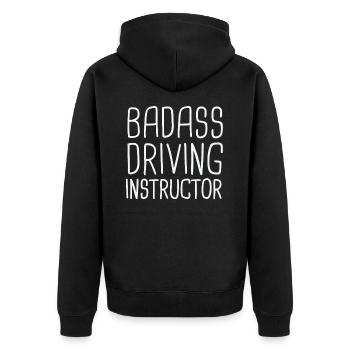 Instructeur de conduite Badass Drive Tutor - Veste à capuche bio Premium Unisexe - noir - Dos - Nico (187cm)