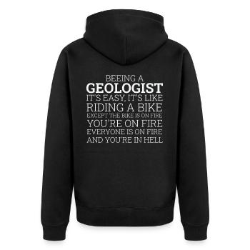 Géologue à vélo Géologie - Veste à capuche bio Premium Unisexe - noir - Dos - Nico (187cm)