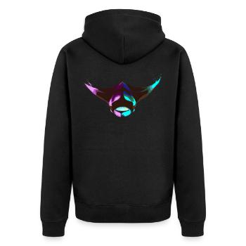 Splash Manta Rochen Stachelrochen - Unisex Premium Bio Zip Hoodie - Schwarz - Hinten - Nico (187cm)