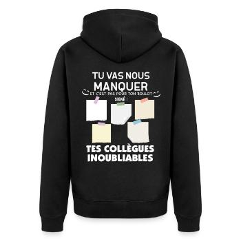 Collègue Départ collègue humour entreprise - Veste à capuche bio Premium Unisexe - noir - Dos - Nico (187cm)